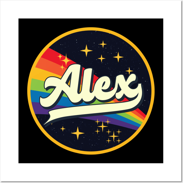 Alex // Rainbow In Space Vintage Style Wall Art by LMW Art